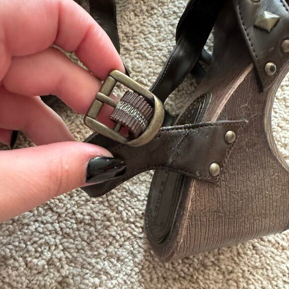 Lower East Side Chunky Heel Strappy Studded Sandals Women's Size 5.5 Brown Y2K - Picture 11 of 11